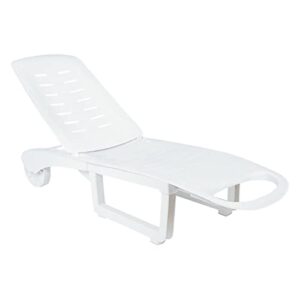 compamia sundance pool chaise lounge in white, commercial grade
