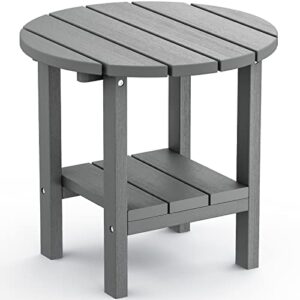 serwall round adirondack side table double end table- grey