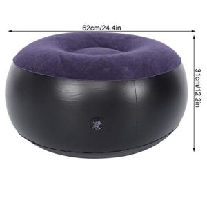 Foldable Inflatable Stool, Portable Round Air Chair Outdoor Camping Chair Footrest Cushion, with Durable Reinforced Bottom, for Home Office Yoga Dorm Outdoor, Kids Adults, Camping, Airplane default