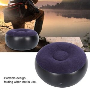 Foldable Inflatable Stool, Portable Round Air Chair Outdoor Camping Chair Footrest Cushion, with Durable Reinforced Bottom, for Home Office Yoga Dorm Outdoor, Kids Adults, Camping, Airplane default