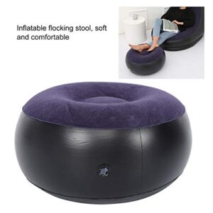 Foldable Inflatable Stool, Portable Round Air Chair Outdoor Camping Chair Footrest Cushion, with Durable Reinforced Bottom, for Home Office Yoga Dorm Outdoor, Kids Adults, Camping, Airplane default