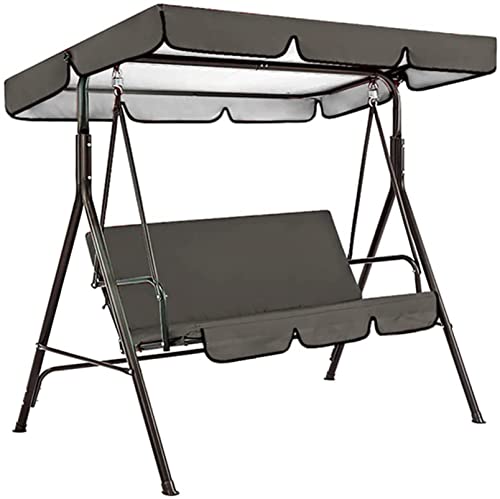 BTURYT Outdoor Porch Swing Canopy Waterproof Top Cover Set, Swing Canopy Replacement, Windproof Waterproof Anti-Uv Top Cover Swing Seat Cushion Cover(top Cover + Chair Cover)