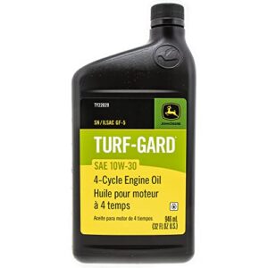 John Deere Turf-Gard SAE 10W-30 4-Cycle Engine Oil TY22029 1 Quart Bottle 32oz OEM 4 Pack