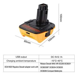 Replacement DCA1820 Battery Adapter Compatible with Dewalt 18V to 20V Tools (1 Pack)