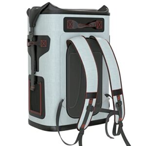 Engel BP25-LG Red 25 Quart Roll-Top High Performance Backpack Cooler Light Gray/Red