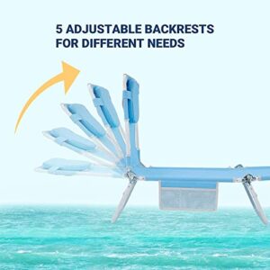 outdoor folding chair Reclining Sun Lounger 4-Position Adjustable Garden Recliner chair with Headrests & Side Pocket Sun Bed for Beach Patio Poolside Lounge Chair fishing chair ( Color : Arm Hole )
