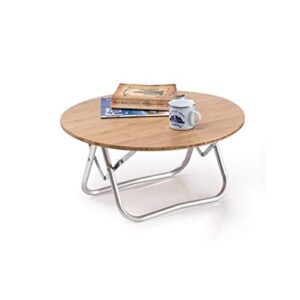 DOUBAO Camping Table Wooden Round Tourist Simple Folding Dining Table Portable Outdoor BBQ Camping Picnic Fish Table