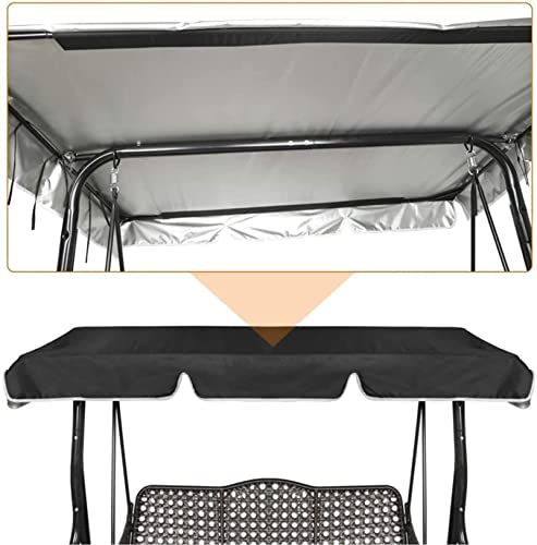 BTURYT Patio Swing Canopy,Waterproof Replacement Canopy Cover for 2/3 Seater Swing Chair,Swing Ceiling Replacement Cover for Outdoor Patio/Lawn/Garden Porch Swings(top Cover only)