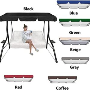 BTURYT Patio Swing Canopy,Waterproof Replacement Canopy Cover for 2/3 Seater Swing Chair,Swing Ceiling Replacement Cover for Outdoor Patio/Lawn/Garden Porch Swings(top Cover only)