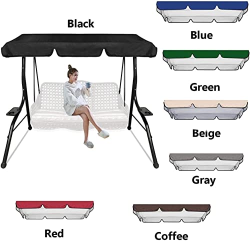 BTURYT Patio Swing Canopy,Waterproof Replacement Canopy Cover for 2/3 Seater Swing Chair,Swing Ceiling Replacement Cover for Outdoor Patio/Lawn/Garden Porch Swings(top Cover only)