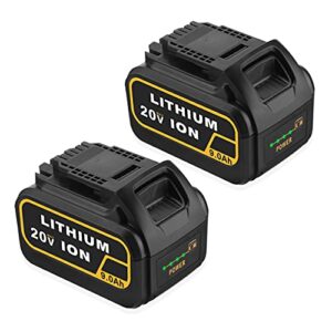 powerextra 9.0ah replacement battery compatible with dewalt 20v/60v cordless power tools dcb180 dcb200 dcb204-2 dcb205-2 dcb206 dcd/dcf/dcg series 2 pack
