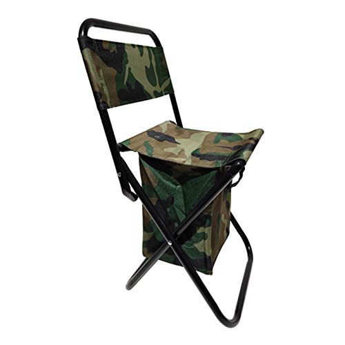 TRENTSNOOK Exquisite Camping Stool Portable Folding Camping Chair with Cooling Bag Compact Fishing Stool Camouflage Fishing Chair