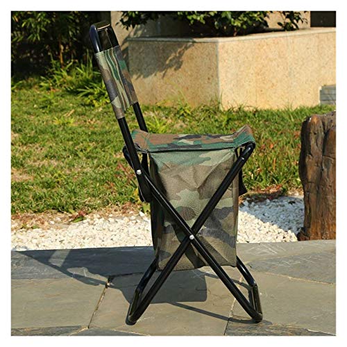 TRENTSNOOK Exquisite Camping Stool Portable Folding Camping Chair with Cooling Bag Compact Fishing Stool Camouflage Fishing Chair