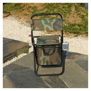 TRENTSNOOK Exquisite Camping Stool Portable Folding Camping Chair with Cooling Bag Compact Fishing Stool Camouflage Fishing Chair