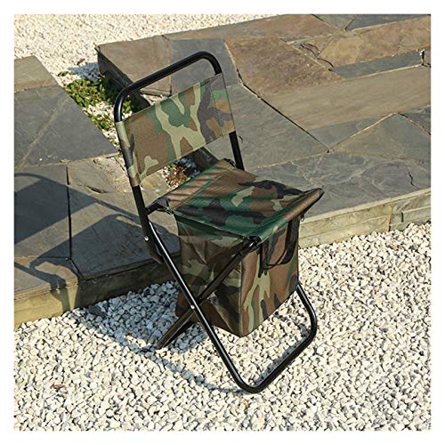 TRENTSNOOK Exquisite Camping Stool Portable Folding Camping Chair with Cooling Bag Compact Fishing Stool Camouflage Fishing Chair