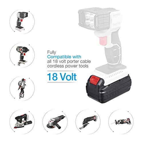 Powerextra 1Pack 3.7Ah 18 Volt Battery for Porter Cable PC18B Replacement + Battery Charger for Porter Cable 18-Volt Cordless Tool NiCad NiMh & Lithium Battery