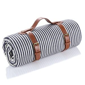 liyuabu picnic blankets,waterproof stripe picnic mat 59” x 79”,portable extra large beach blanket,outdoor blanket sandproof insulated with carry handle,perfect for hiking/outdoor/camping/beach/park