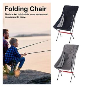 TRENTSNOOK Exquisite Camping Stool Light Moon Chair Portable Garden 7075 Chair Fishing Seat Camping Adjustable or Fixed Height Folding Furniture Armchair (Color : Dark Gray)