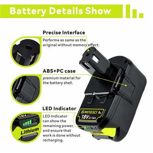 FERRYBOAT 2Pack P108 7.0Ah Replacement for Ryobi 18v Battery Compatible with Ryobi 18Volt Lithium-ion Plus P102 P103 P104 P105 P107 P109 P190 P191 P122 Batteries