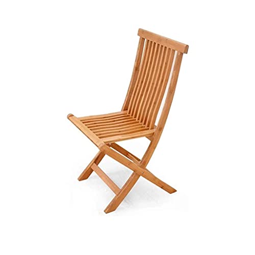 GFHLP Balcony Folding Chair Patio Teak Dining Table and Chairs Outdoor Garden Solid Wood Chair Nordic Balcony Folding Outdoor Leisure