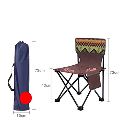 TRENTSNOOK Exquisite Camping Stool Portable Fishing Chair Lightweight Outdoor Camping BBQ Chairs Folding Extended Hiking Garden Ultralight Picnic Seat (Color : Brown XL)