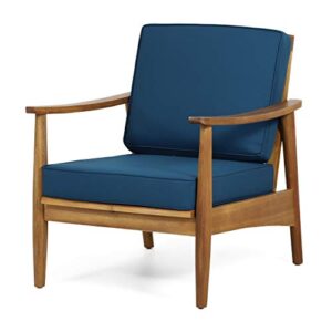 Willowbrook Outdoor Club Chair with Cushion - Acacia Wood - Teak (Set of 2)