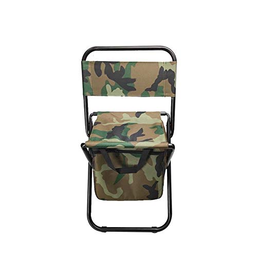 TRENTSNOOK Exquisite Camping Stool Portable Backpack Stool Folding Backrest Chair Environmental Protection and Durability with Bag Camo for Outdoor Fishing