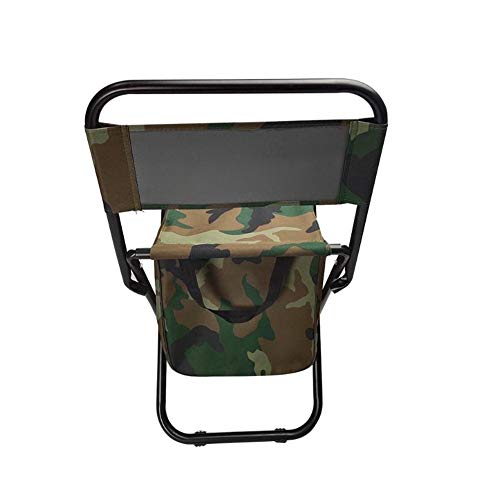 TRENTSNOOK Exquisite Camping Stool Portable Backpack Stool Folding Backrest Chair Environmental Protection and Durability with Bag Camo for Outdoor Fishing