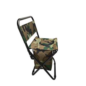 TRENTSNOOK Exquisite Camping Stool Portable Backpack Stool Folding Backrest Chair Environmental Protection and Durability with Bag Camo for Outdoor Fishing