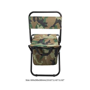 TRENTSNOOK Exquisite Camping Stool Portable Backpack Stool Folding Backrest Chair Environmental Protection and Durability with Bag Camo for Outdoor Fishing