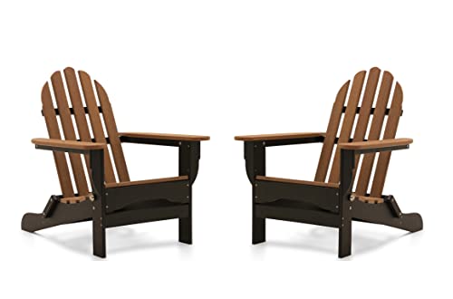 DuroGreen Adirondack Chair, Black with Antique Mahogany