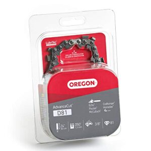 Oregon D81 AdvanceCut Replacement Chainsaw Chain for 24" Guide Bars, 81 Drive Links, Pitch: 3/8" Low Vibration, .050" Gauge, Fits Echo, Poulan, Craftsman, Homelite, McCulloch, and More