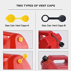 Gas Can Spout Replacement,Gas Can Nozzle,(2 Kit-White) with 4 Screw Collar Caps(2 Coarse Thread &2 Fine Thread-Fits Most of The Cans) with Gas Can Vent Caps, Thick Rubber pad, Spout Cover, Base Caps