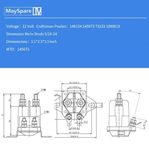 MaySpare 4 Pole Starter Solenoid Relay Switch 145673 Compatible with Briggs & Stratton Engine MTD Sears and Craftsman LT1000,Poulan Husqvarna 146154 145673 73233 109081X