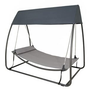 Hammock Swing Hanging Bed, Outdoor Swing with Canopy for Garden, Patio, Backyard, Porch,7.6'L x 4.5'W x 6.7'H