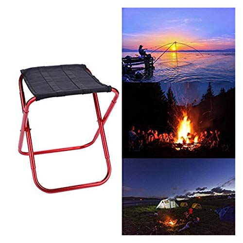 TRENTSNOOK Exquisite Camping Stool Portable Folding Stool, Outdoor Lightweight Oxford Folding Camping Chair Aluminum Alloy Fishing Chair for Camping