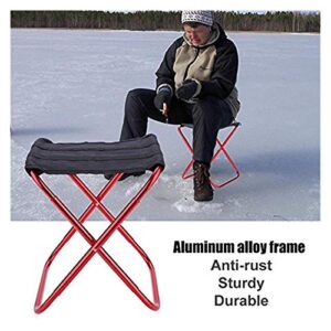 TRENTSNOOK Exquisite Camping Stool Portable Folding Stool, Outdoor Lightweight Oxford Folding Camping Chair Aluminum Alloy Fishing Chair for Camping