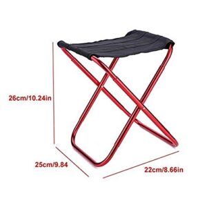 TRENTSNOOK Exquisite Camping Stool Portable Folding Stool, Outdoor Lightweight Oxford Folding Camping Chair Aluminum Alloy Fishing Chair for Camping