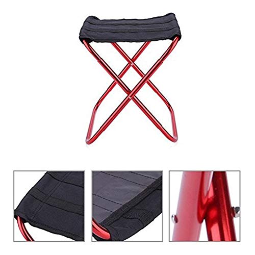 TRENTSNOOK Exquisite Camping Stool Portable Folding Stool, Outdoor Lightweight Oxford Folding Camping Chair Aluminum Alloy Fishing Chair for Camping