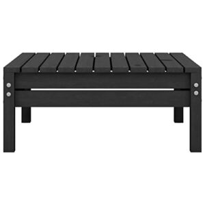 vidaXL Patio Footstool Black Solid Pinewood