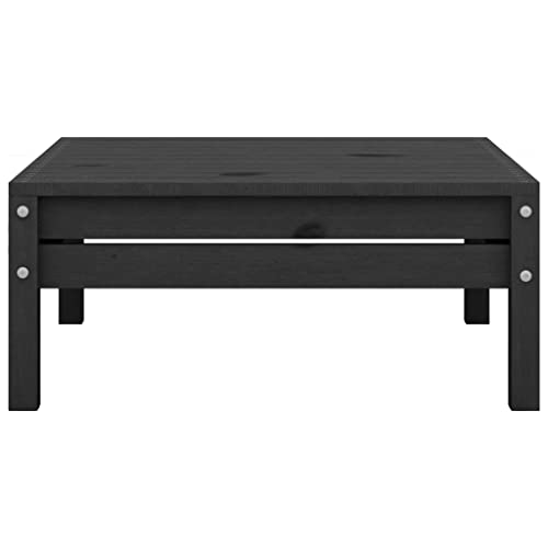 vidaXL Patio Footstool Black Solid Pinewood