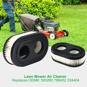 Air Filter, Suitable for 593260 798452 334404Series Engine 550E 500EX 550EX 625 575EX 4247 5432 5432K 09P00 09P702 Lawn Mower Air Filter Mower Series Engine Accessories