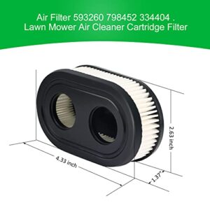 Air Filter, Suitable for 593260 798452 334404Series Engine 550E 500EX 550EX 625 575EX 4247 5432 5432K 09P00 09P702 Lawn Mower Air Filter Mower Series Engine Accessories