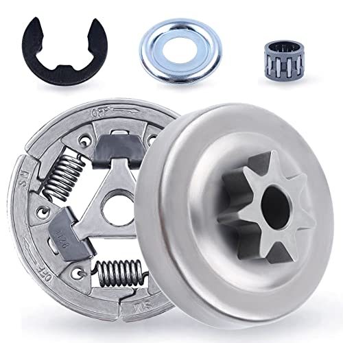 Adefol Chainsaw 3/8" -7T Spur Clutch Drum Sprocket Bearing 5pcs Kit for Stihl MS391 MS311 Replacement Parts with Needle Bearing Clutch Washer E-Clip