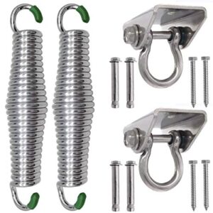 porch swing springs hanging kit – 1300 lbs heavy duty suspensions hammock chairs ceiling mount hardware (2 sets)