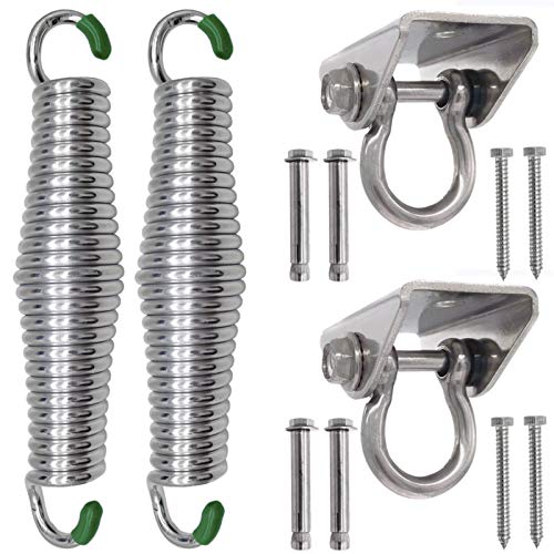 Porch Swing Springs Hanging Kit - 1300 Lbs Heavy Duty Suspensions Hammock Chairs Ceiling Mount Hardware (2 Sets)