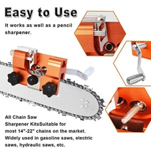 ZFULVO Chainsaw Sharpener,Chainsaw Vise and Hand-Cranked Chainsaw Sharpening Jig Kit,Portable Chain Saw Shaperener Tool for All Chain Saws and Electric Saws, with 5 Grinding Rod