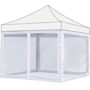 abccanopy mesh sidewalls for 10′ x 10′ pop-up tent canopy, white (4 sidewalls only, not including frame and top)