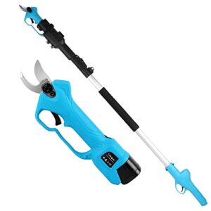 cekegon 1 inch electric pruner shear with long reach pruner, 2 x 2ah batteries, 16.8v, professional cordless electric pruning shears secateurs