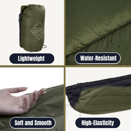 onewind Underquilt Double Hammock Camping Insulation Night Protector, Full Length,35-50 Degrees, 4 Season Warm Sleeping Quilt, Portable for Backpacking, Travel